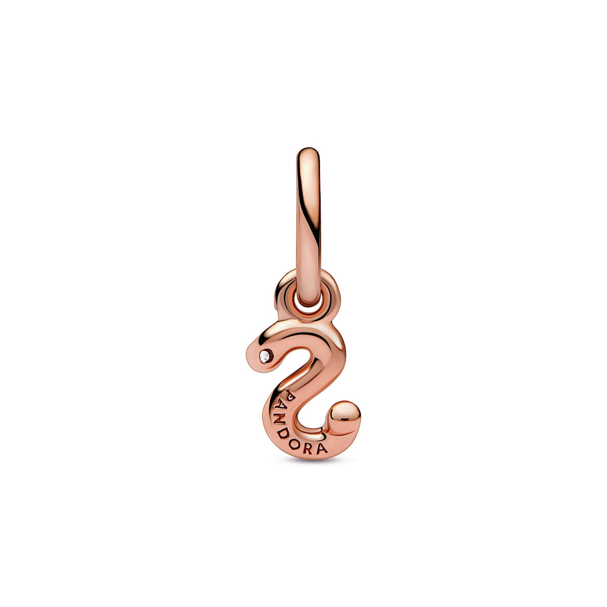 Dangle Charm – 14k Rose Gold-Plated – Letter s Script Alphabet
