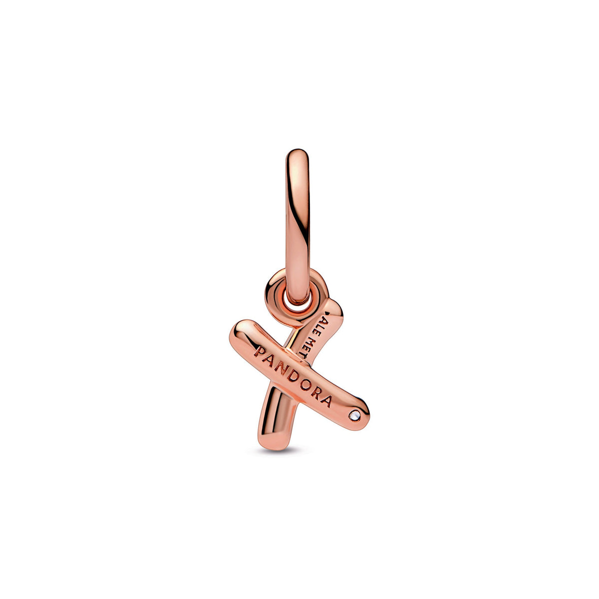 Dangle Charm – 14k Rose Gold-Plated – Letter x Script Alphabet