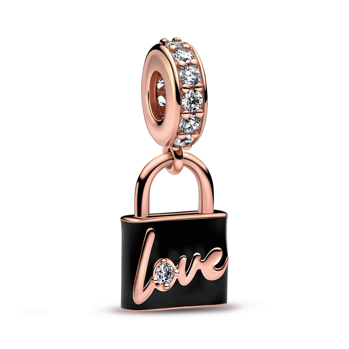 Dangle Charm – 14k Rose Gold-Plated – Love Padlock