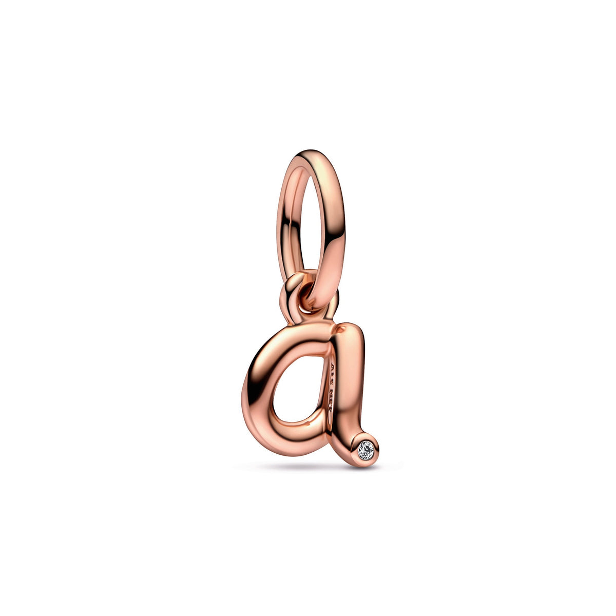 Dangle Charm – 14k Rose Gold-Plated – Letter a Script Alphabet