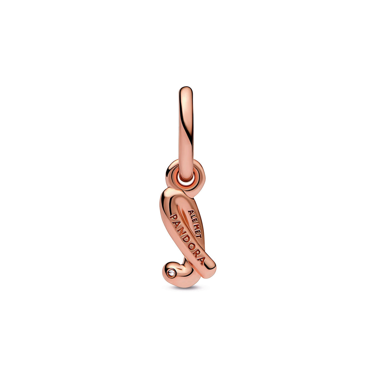Dangle Charm – 14k Rose Gold-Plated – Letter l Script Alphabet