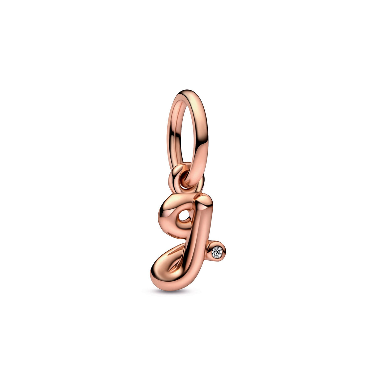 Dangle Charm – 14k Rose Gold-Plated – Letter g Script Alphabet