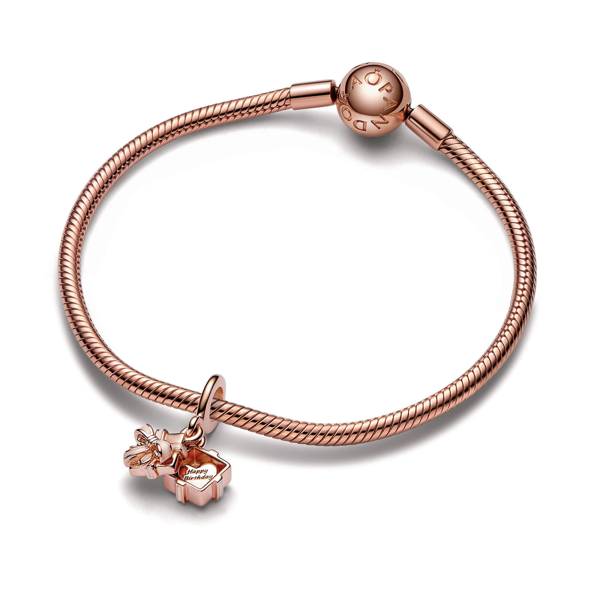 Dangle Charm – 14k Rose Gold-Plated – Openable Birthday Gift