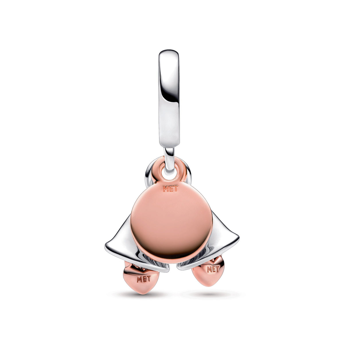 Dangle Charm – 14k Rose Gold-Plated – Two-tone Wedding Bells Double