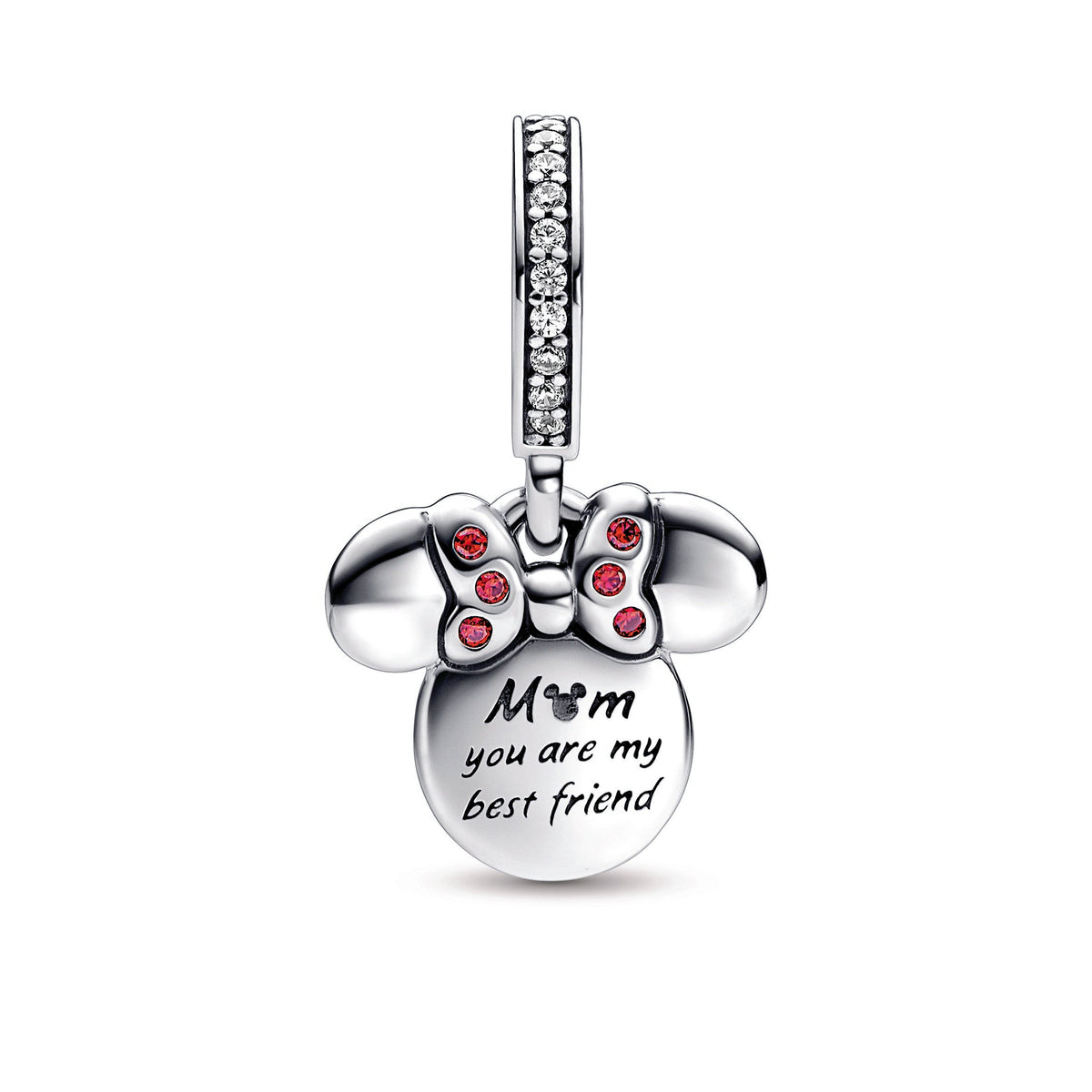 Dangle Charm – 14k Rose Gold-Plated – Disney Minnie Mouse Silhouette Double