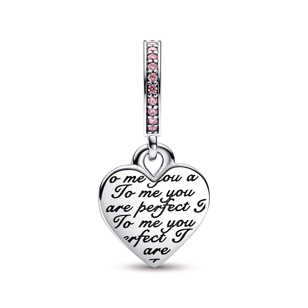 Dangle Charm – 14k Rose Gold-Plated – Two-tone Infinity Heart Double