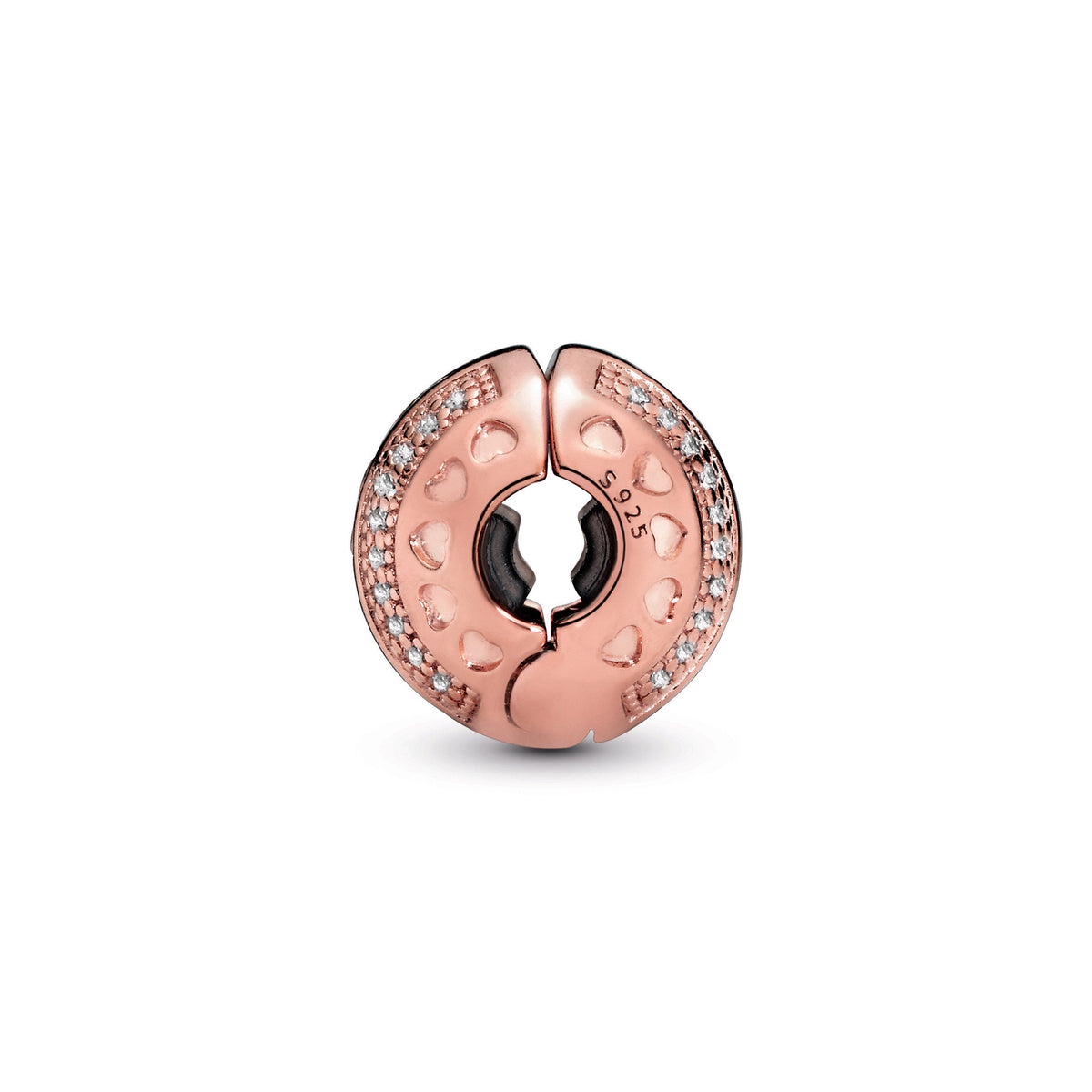Clip Charm – 14k Rose Gold-Plated – Pandora Logo Round