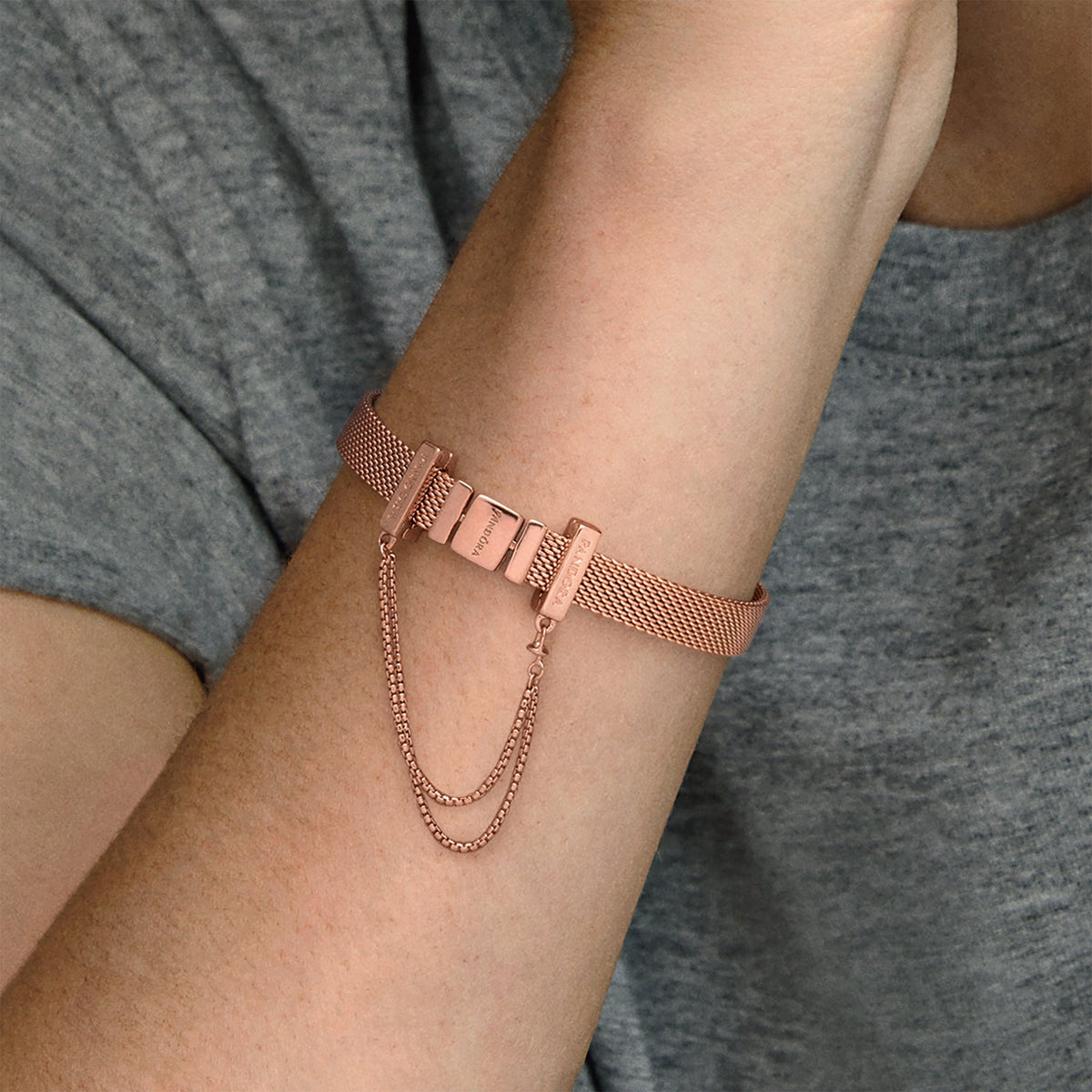 Clip Charm – 14k Rose Gold-Plated – Safety Chain