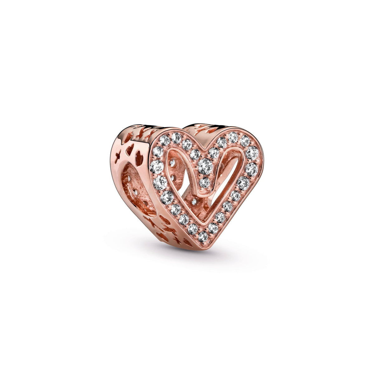 Charm – 14k Rose Gold-Plated – Sparkling Freehand Heart