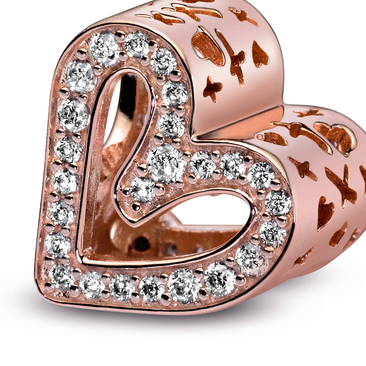 Charm – 14k Rose Gold-Plated – Sparkling Freehand Heart