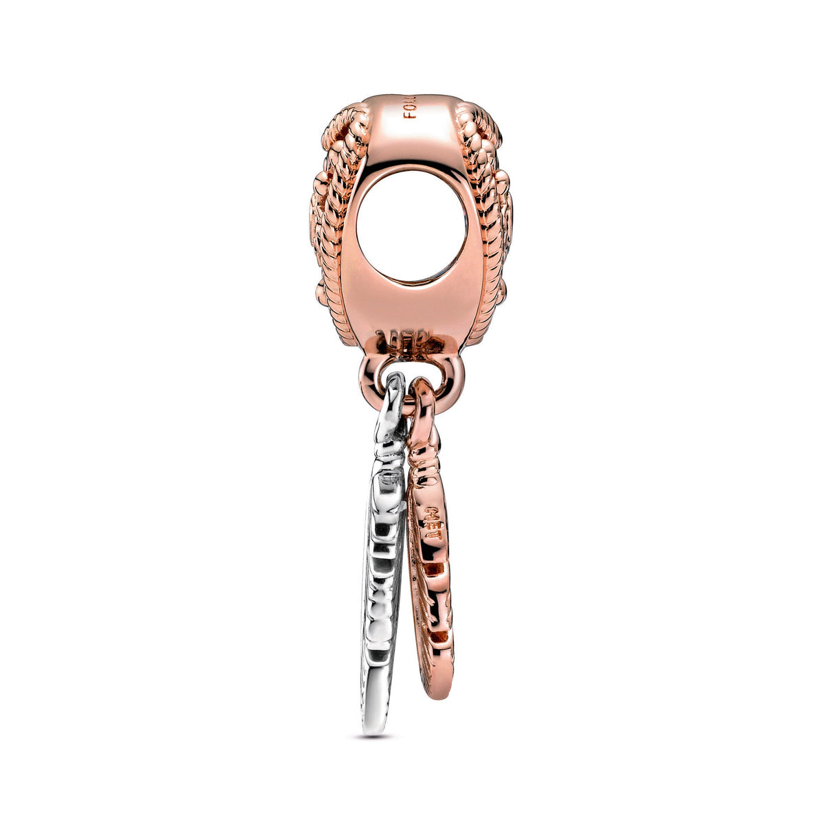 Charm – 14k Rose Gold-Plated – Openwork Heart & Two Feathers Dreamcatcher