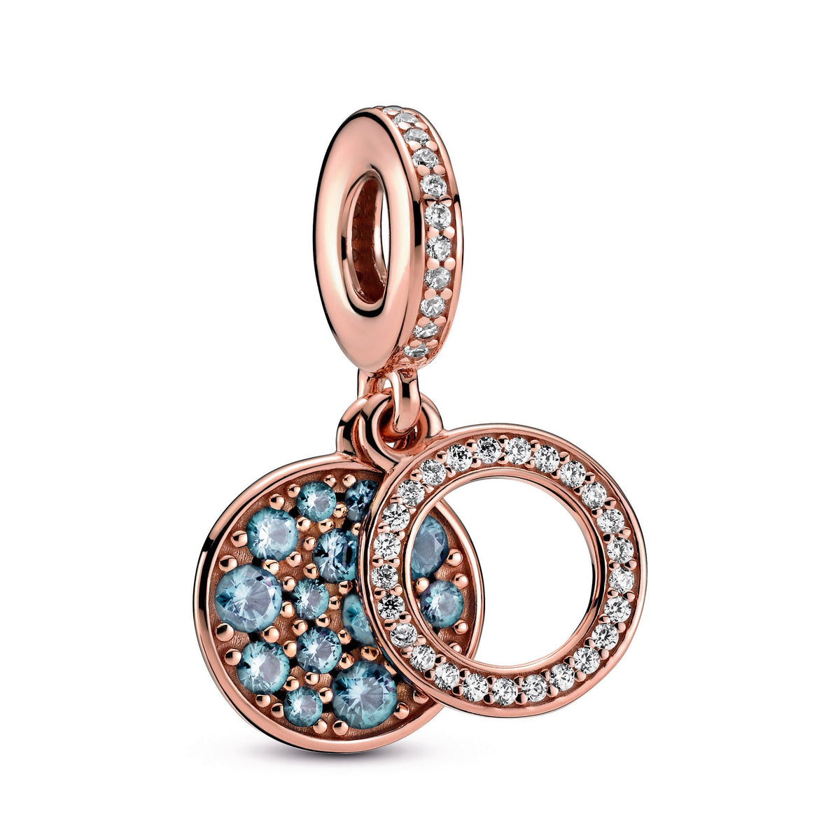 Dangle Charm – Sparkling Light Blue Disc Double