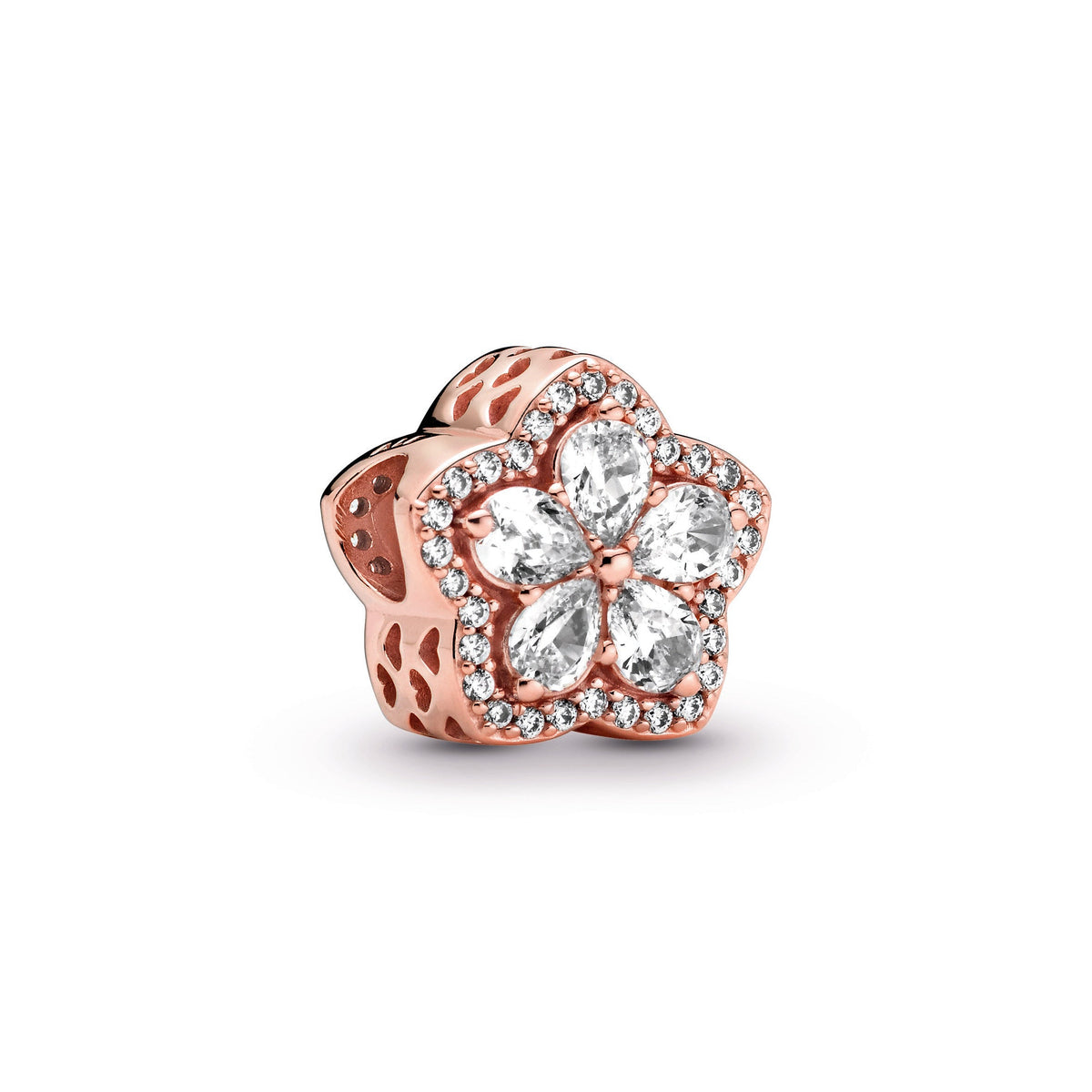 Charm – 14k Rose Gold-Plated – Sparkling Snowflake Pavé