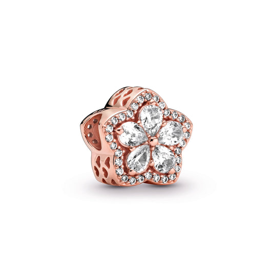Charm – 14k Rose Gold-Plated – Sparkling Snowflake Pavé