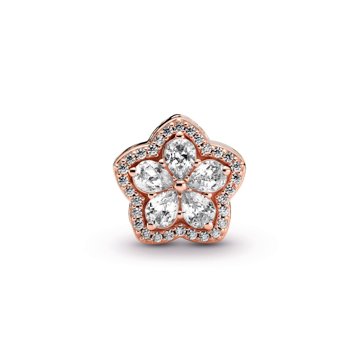 Charm – 14k Rose Gold-Plated – Sparkling Snowflake Pavé