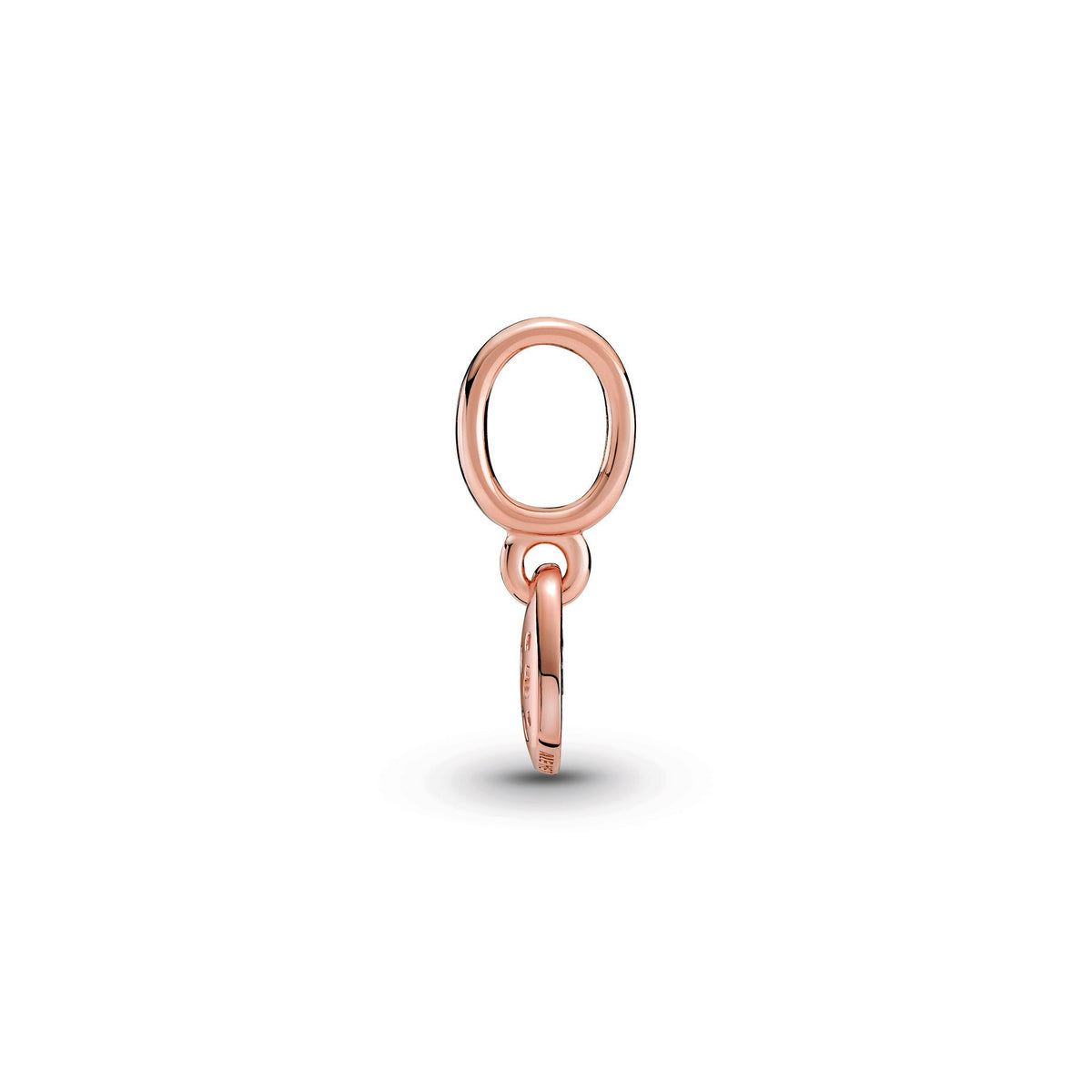 Dangle Charm – 14k Rose Gold-Plated – Light Blue Pavé Tilted Heart