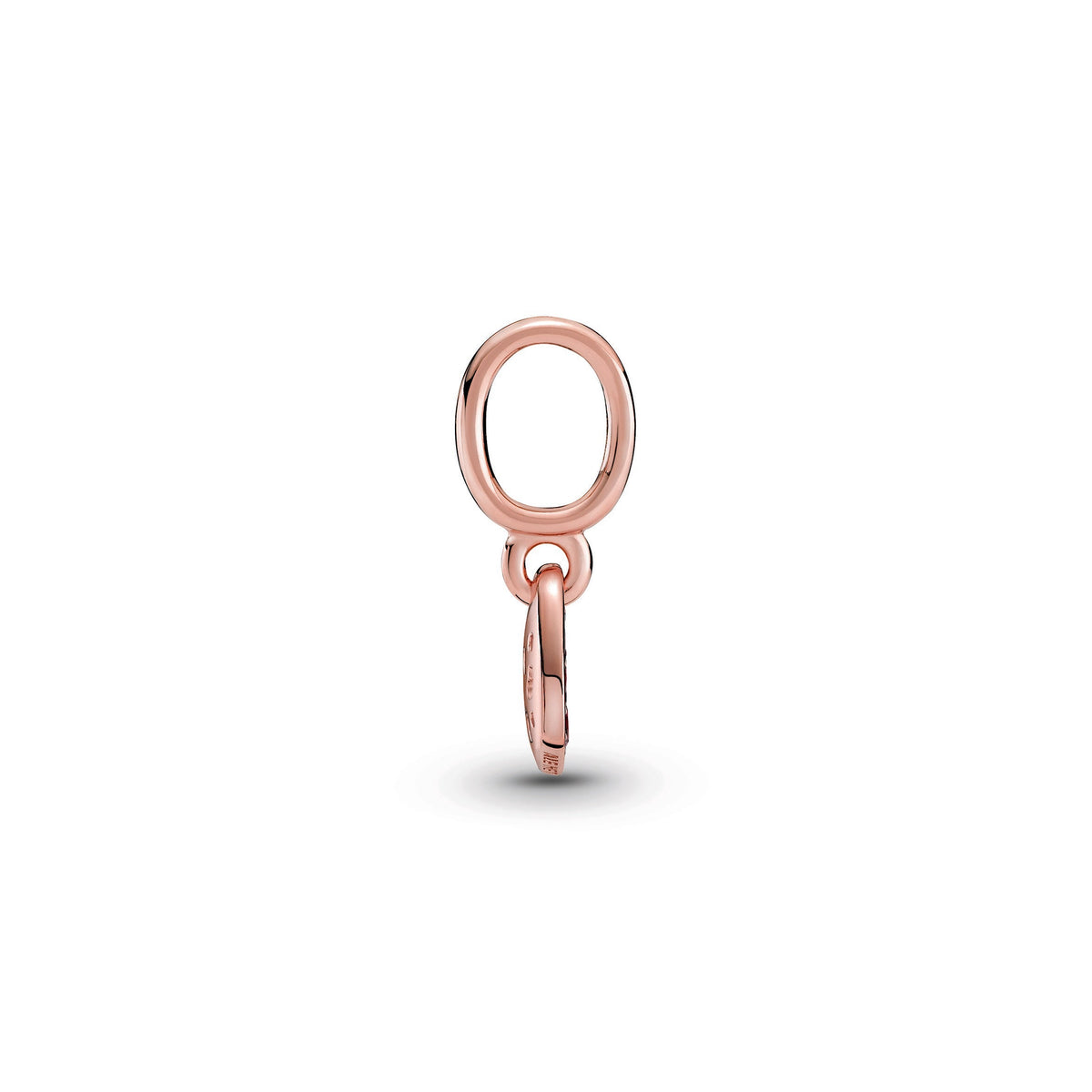 Dangle Charm – 14k Rose Gold-Plated – Red Pavé Tilted Heart