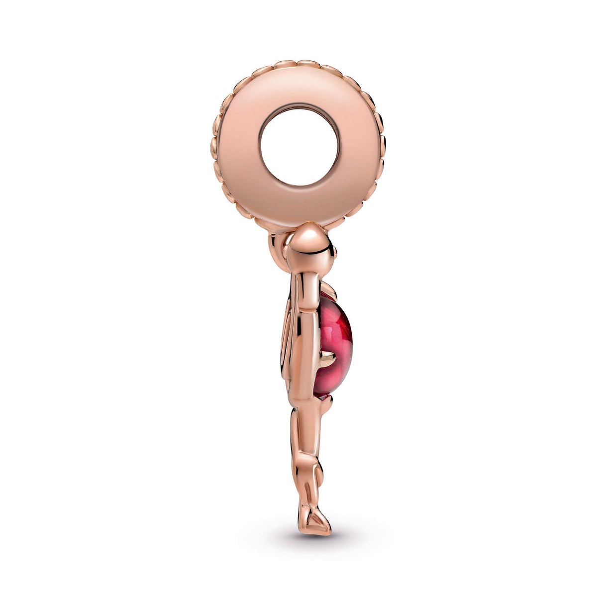 Dangle Charm – 14k Rose Gold-Plated – Pink Murano Glass Flamingo