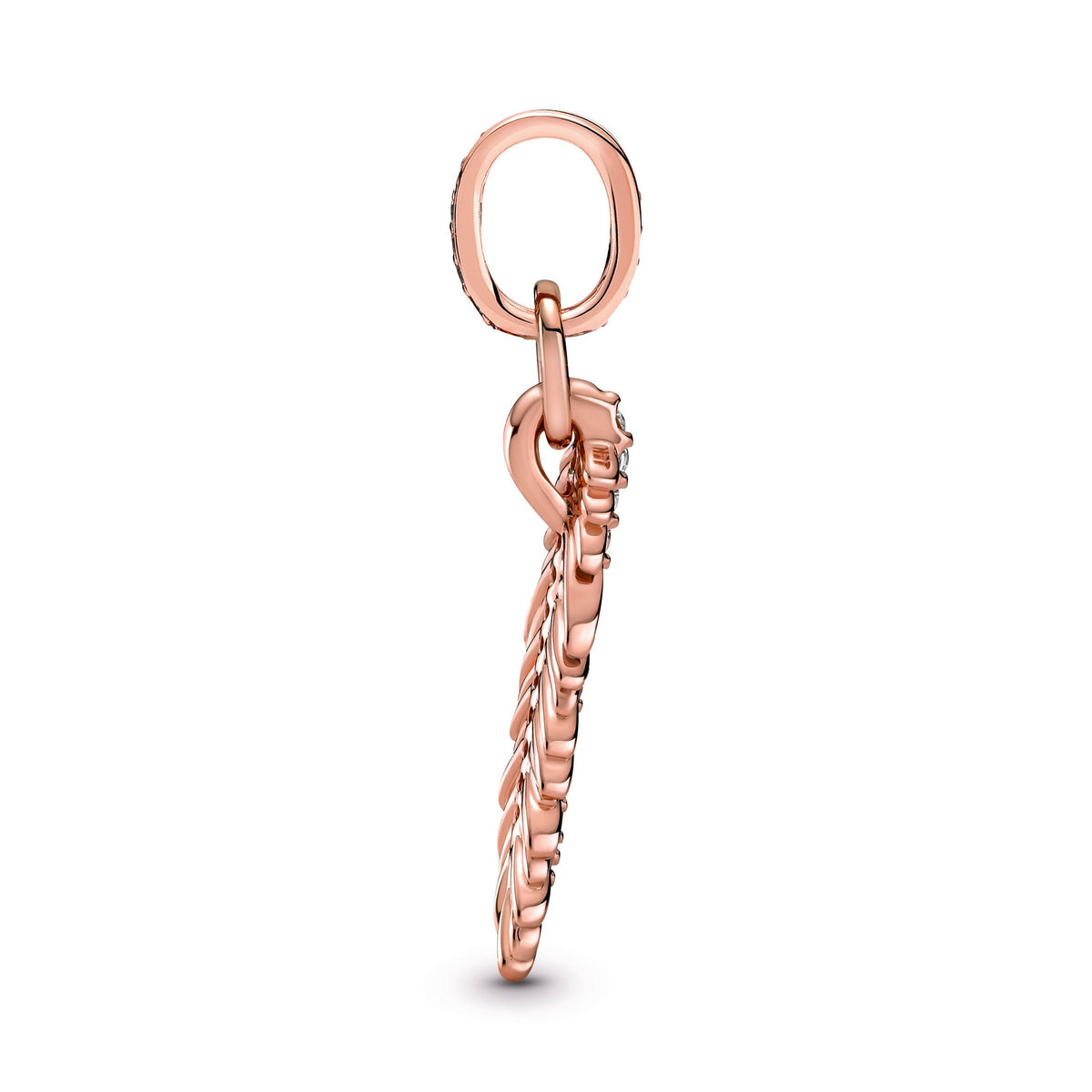 Dangle Charm – 14k Rose Gold-Plated – Sparkling Feather