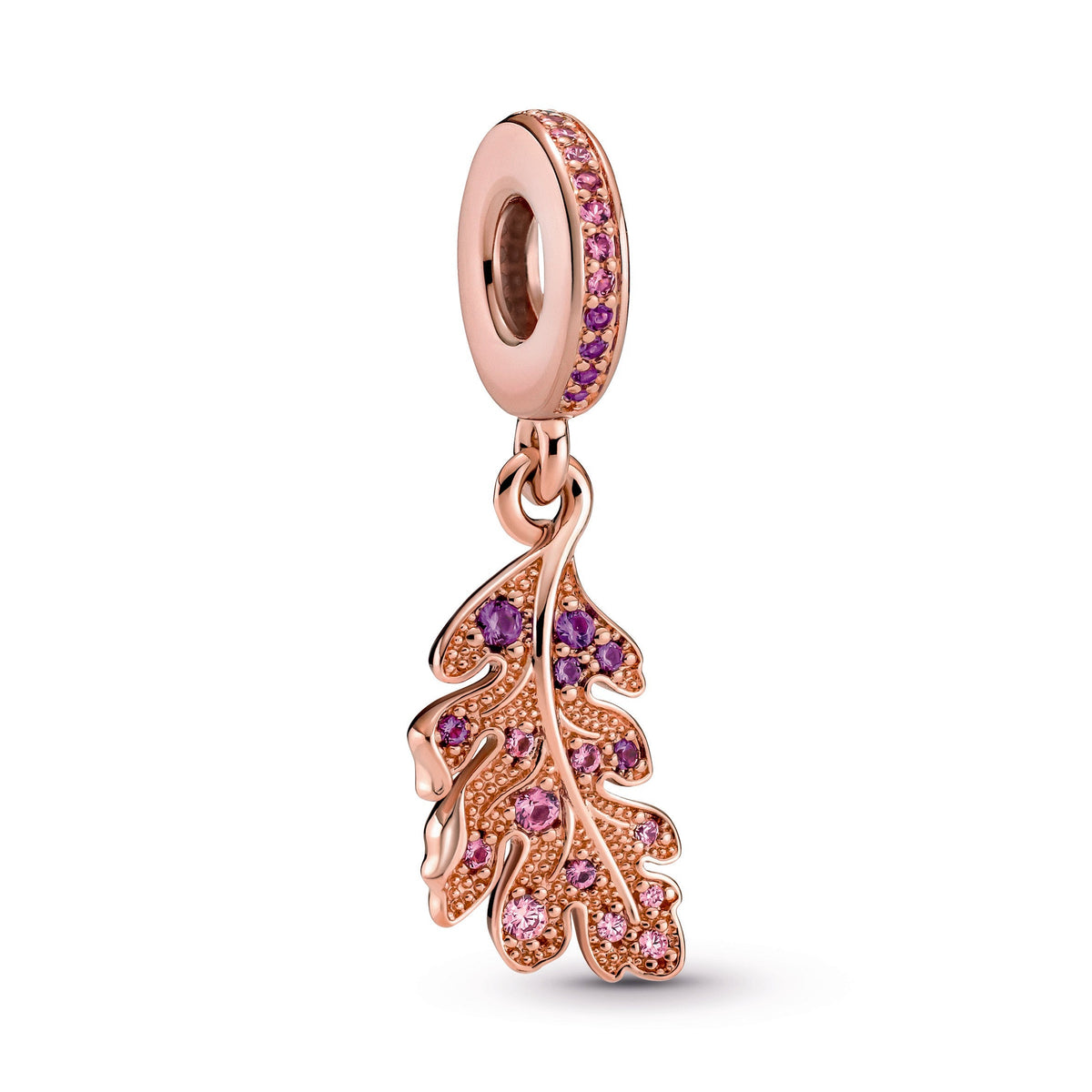 Dangle Charm – 14k Rose Gold-Plated – Oak Leaf