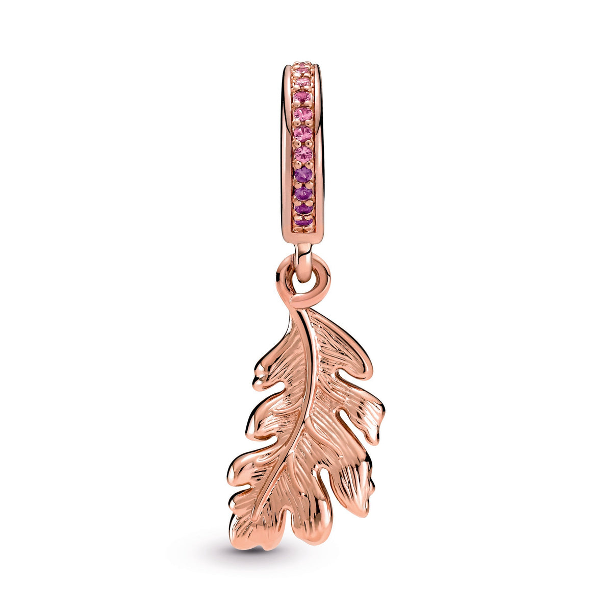 Dangle Charm – 14k Rose Gold-Plated – Oak Leaf