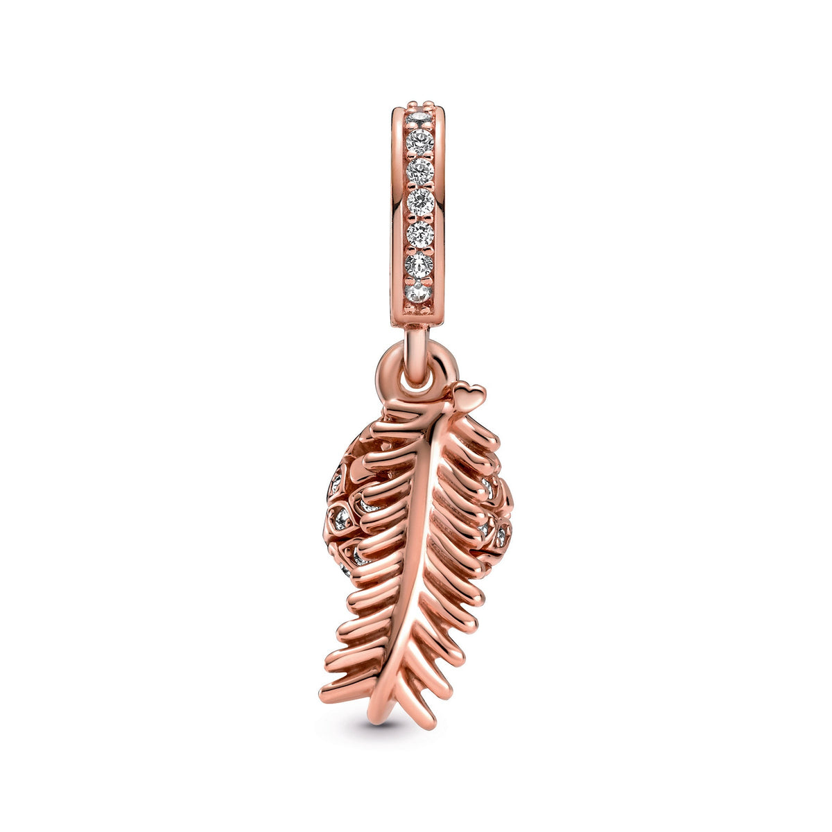 Dangle Charm – 14k Rose Gold-Plated – Sparkling Pine Cone