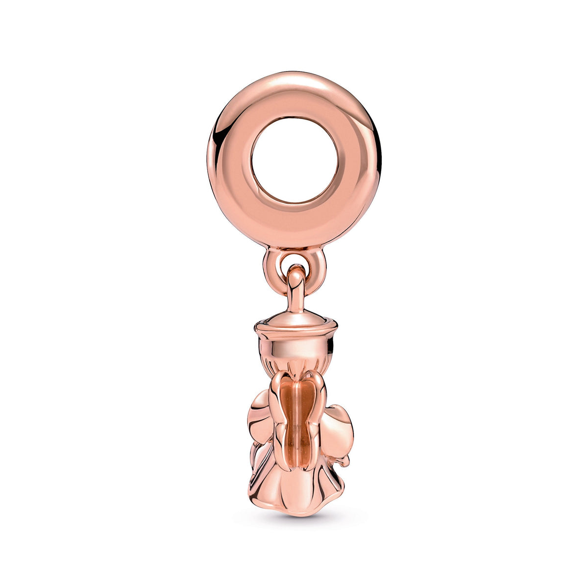 Dangle Charm – 14k Rose Gold-Plated – Heart Winged Angel