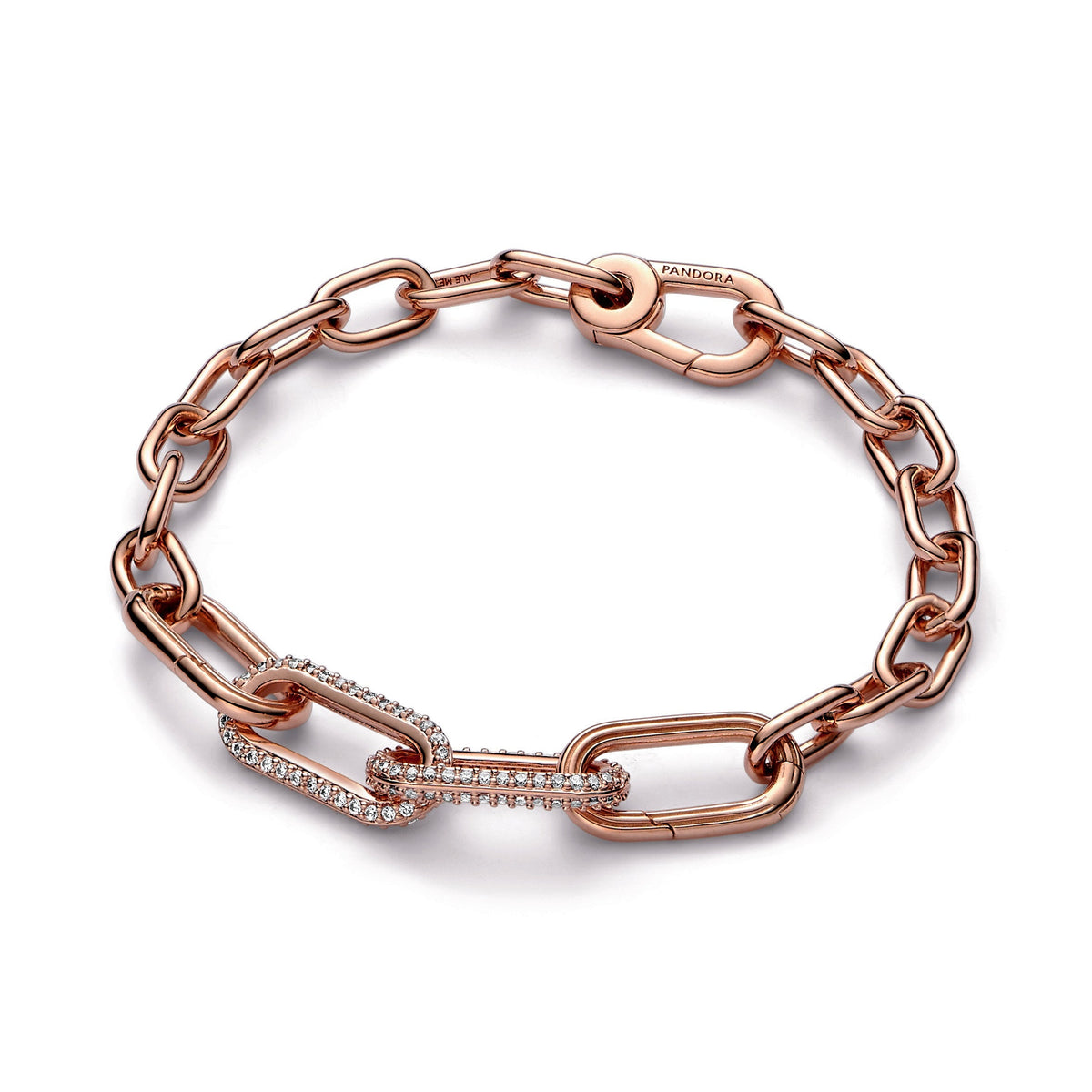 Bracelet – 14k Rose Gold-Plated – Pandora ME Pavé Double Styling Link