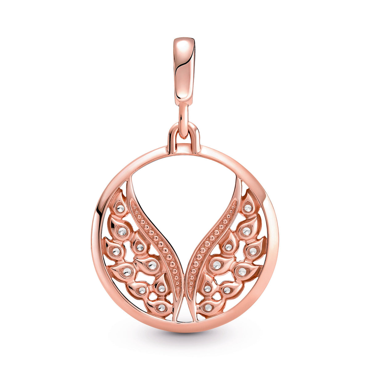 Charm – 14k Rose Gold-Plated – Pandora ME Burning Wings Medallion