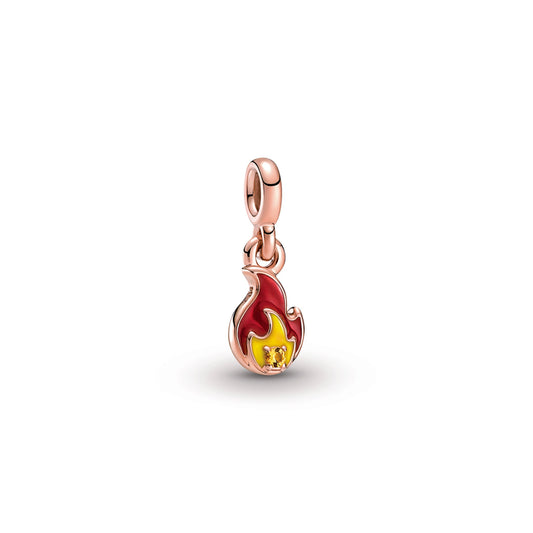 Charm – 14k Rose Gold-Plated – Pandora ME Burning Flame Mini Dangle