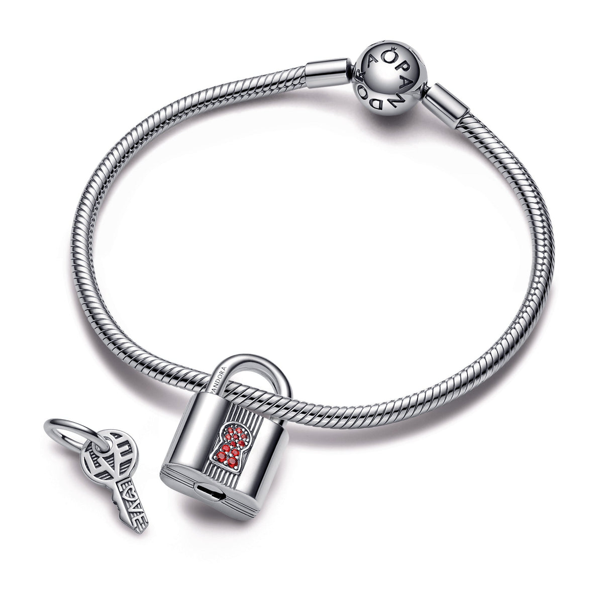 Dangle Charm – Sterling Silver – Padlock and Key