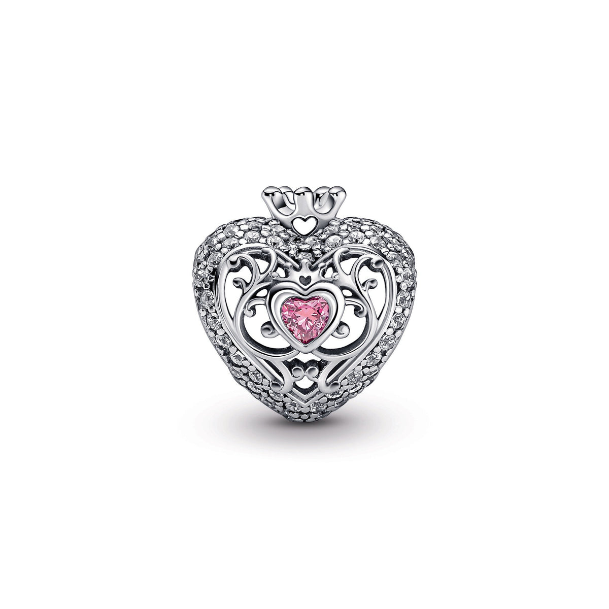 Charm – Sterling Silver – Regal Crown & Heart