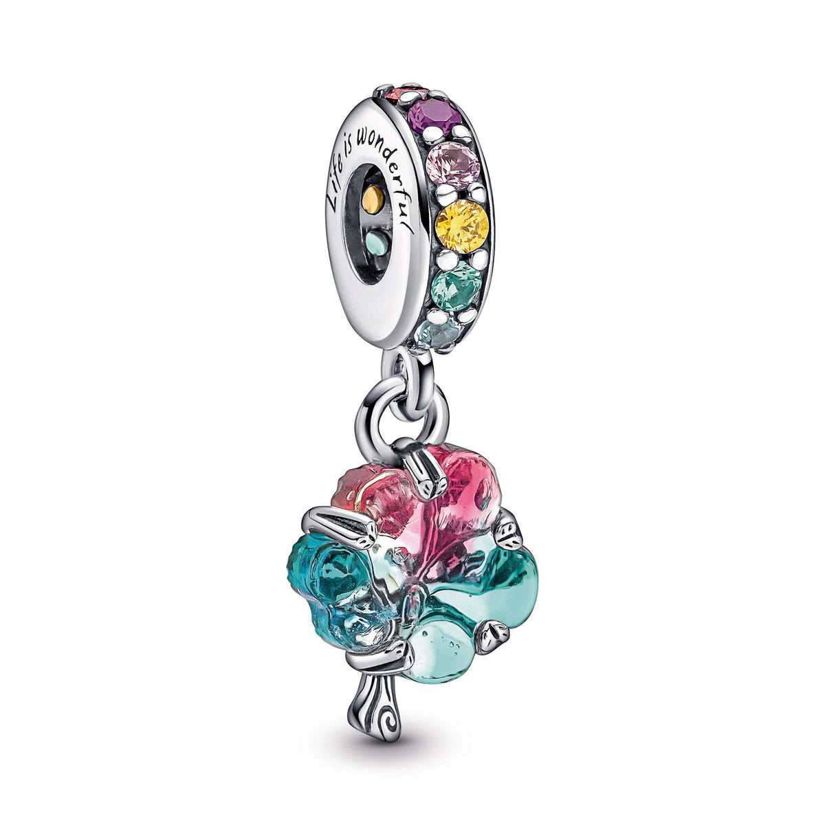 Dangle Charm – Sterling Silver – Togetherness Tree Murano Glass