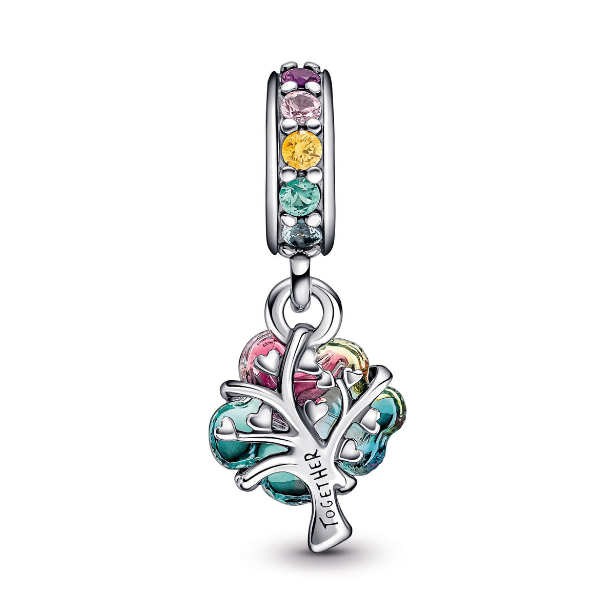 Dangle Charm – Sterling Silver – Togetherness Tree Murano Glass