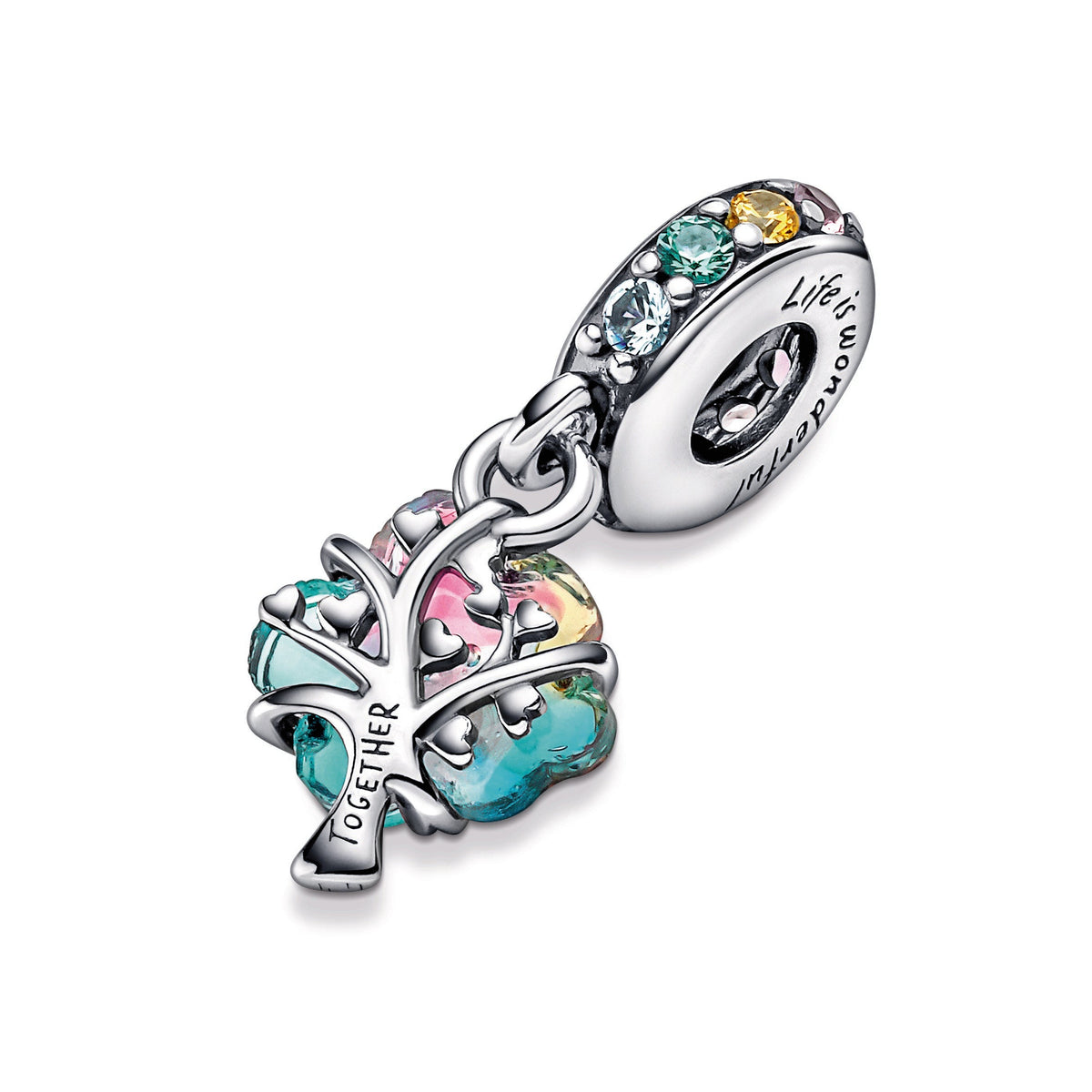 Dangle Charm – Sterling Silver – Togetherness Tree Murano Glass
