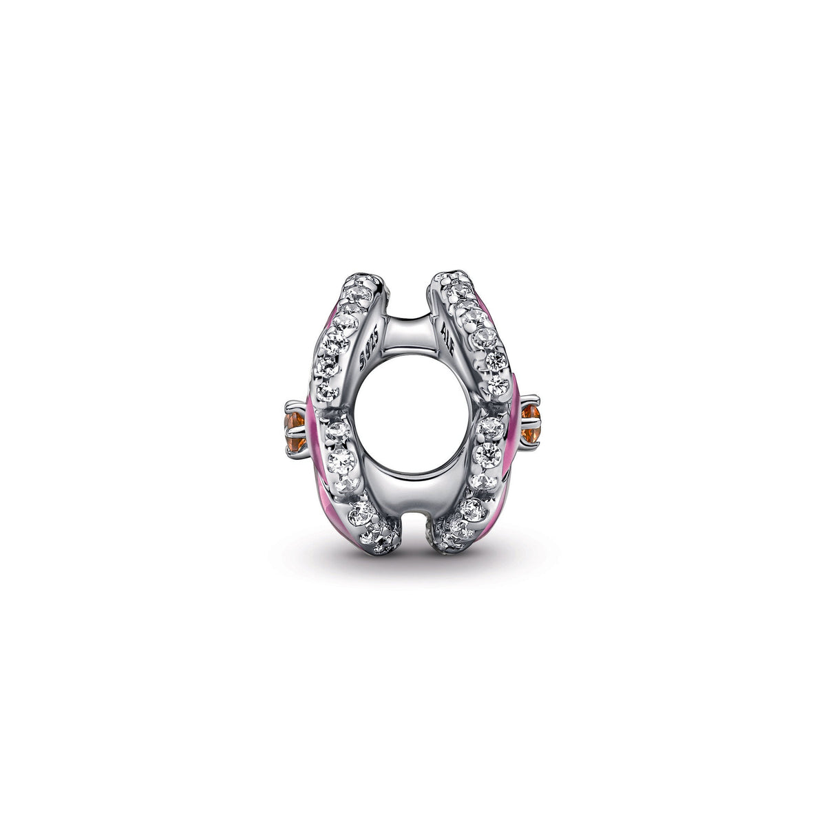 Charm – Sterling Silver – Pink Pansy Flower