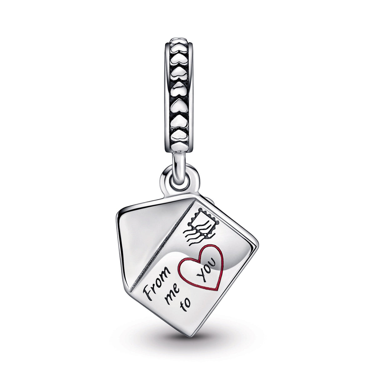 Dangle Charm – Sterling Silver – Pansy Flower Envelope