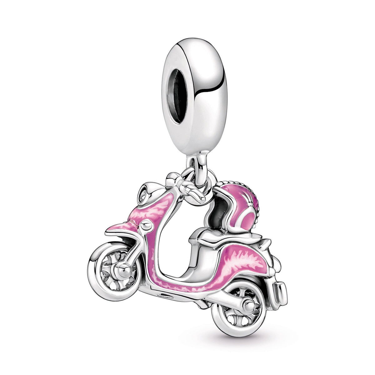 Dangle Charm – Sterling Silver – Pink Scooter