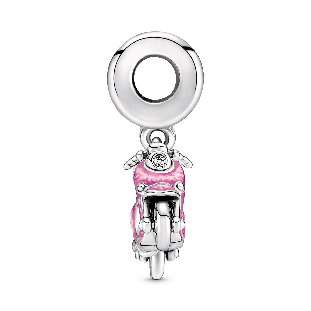 Dangle Charm – Sterling Silver – Pink Scooter
