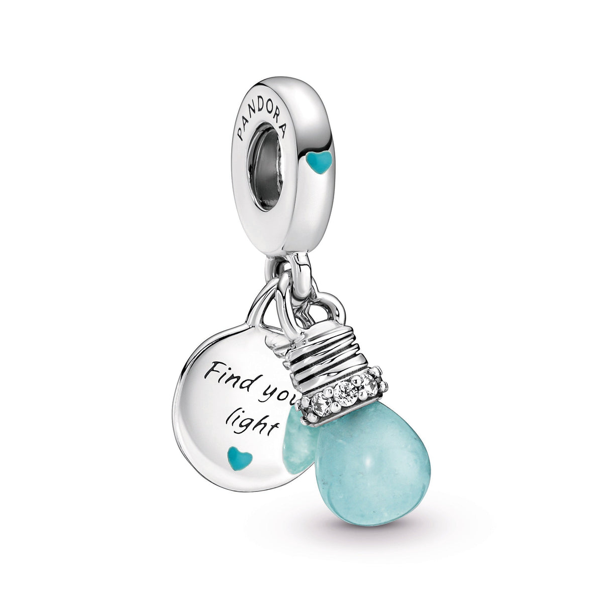 Dangle Charm – Sterling Silver – Glow-in-the-dark Lightbulb Double