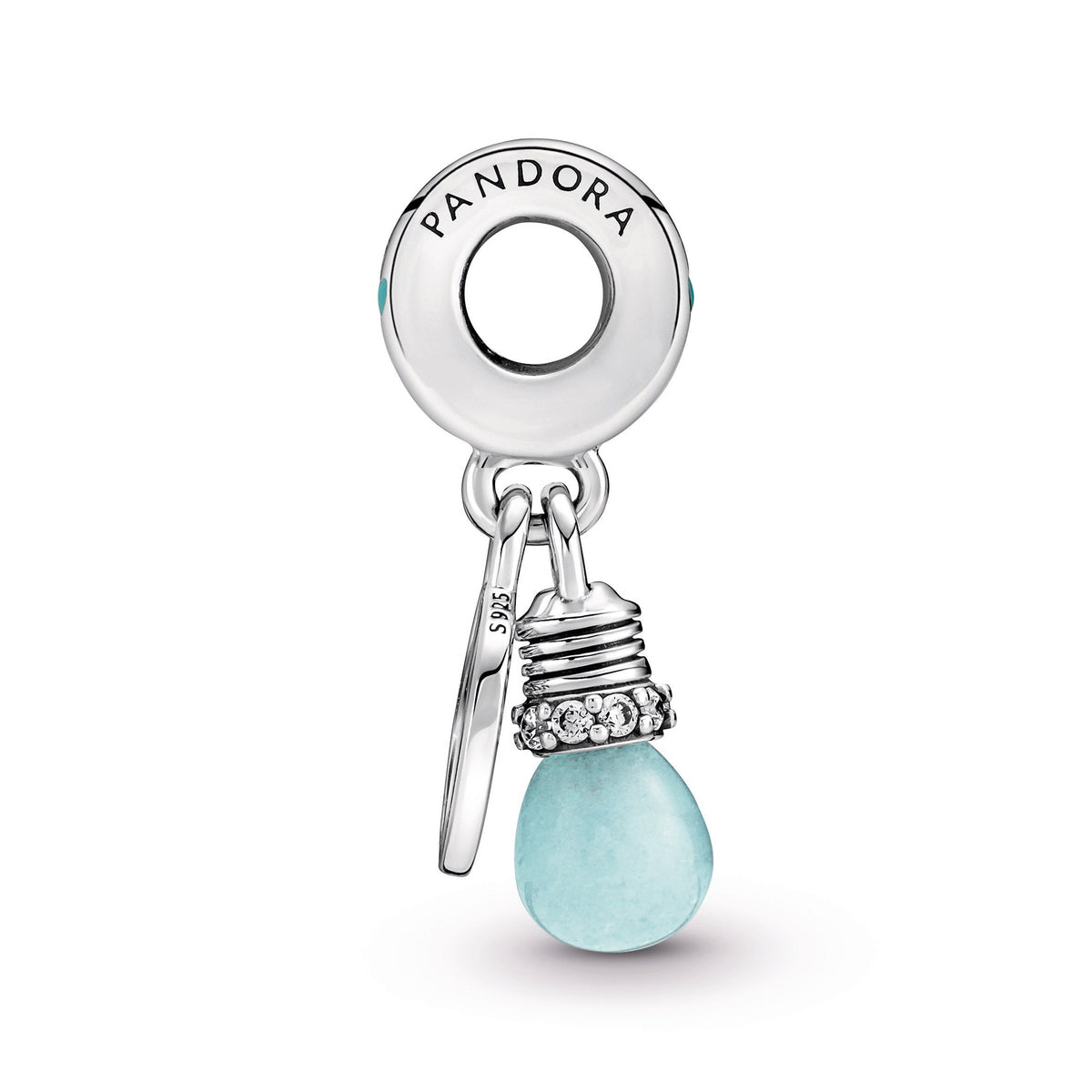 Dangle Charm – Sterling Silver – Glow-in-the-dark Lightbulb Double