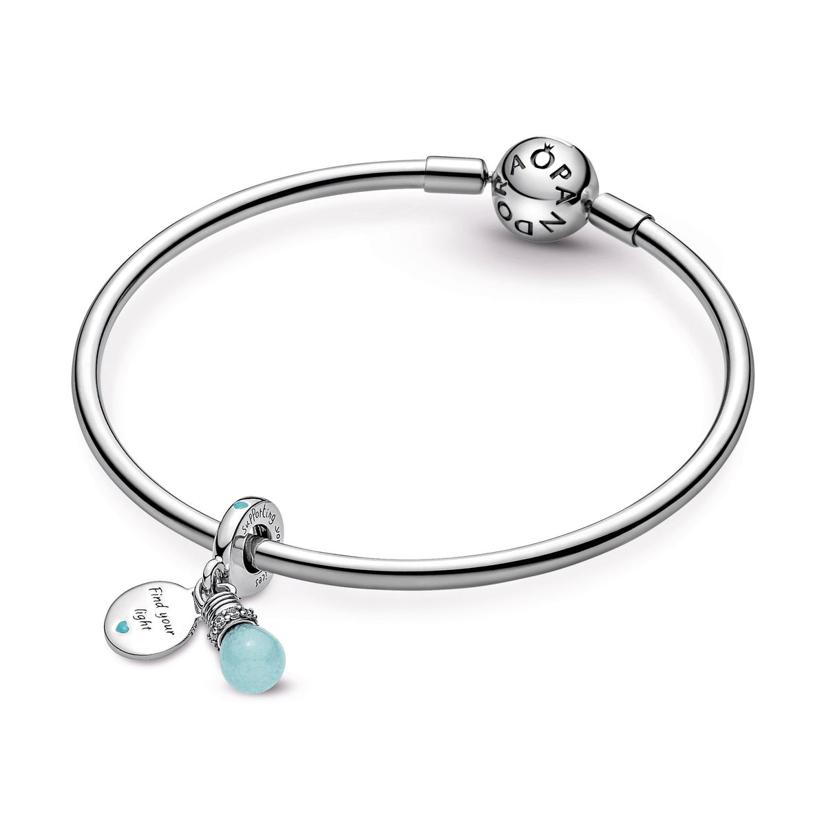 Dangle Charm – Sterling Silver – Glow-in-the-dark Lightbulb Double