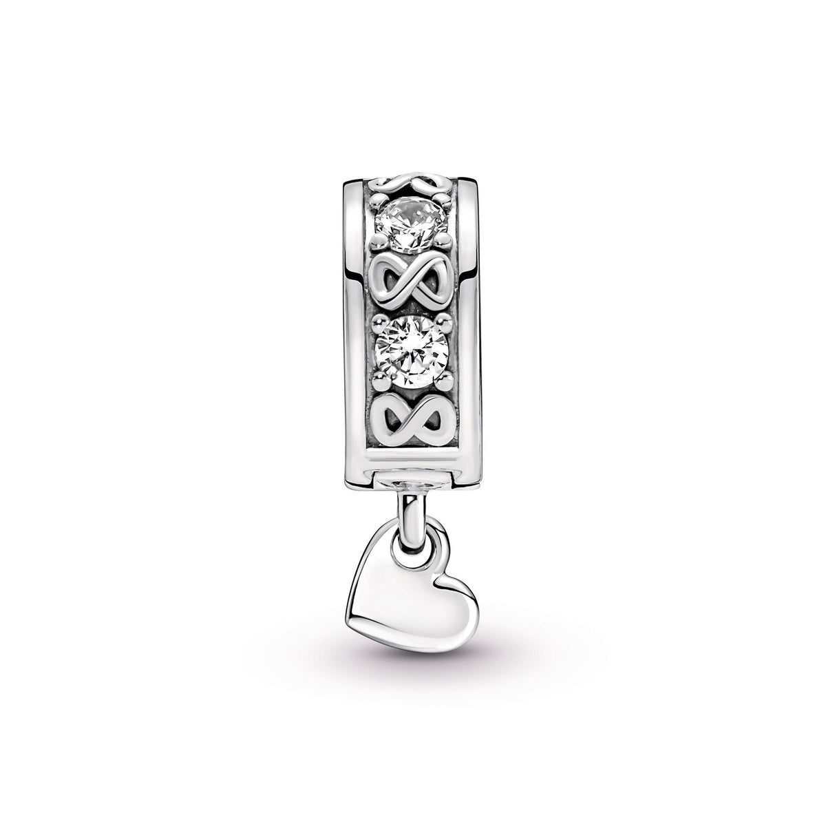 Clip Charm – Sterling Silver – Family Always Pavé