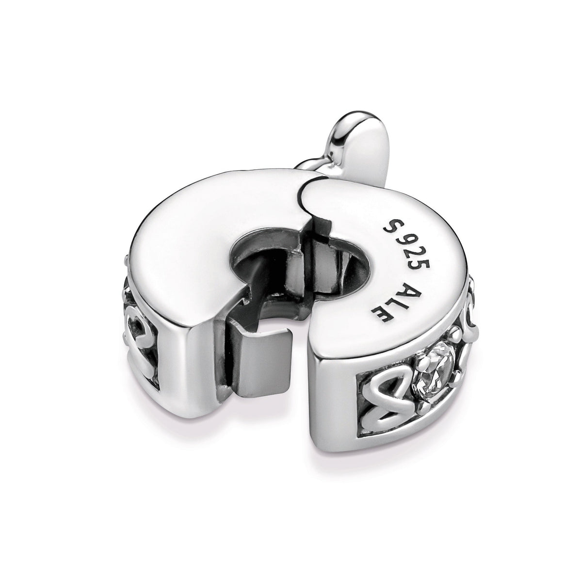 Clip Charm – Sterling Silver – Family Always Pavé