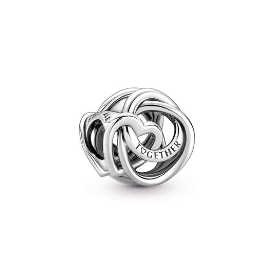 Charm – Sterling Silver – Family Always Encircled Heart