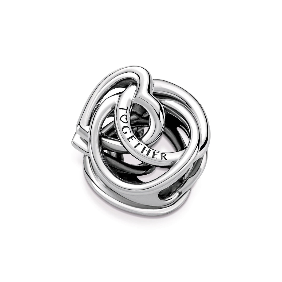 Charm – Sterling Silver – Family Always Encircled Heart