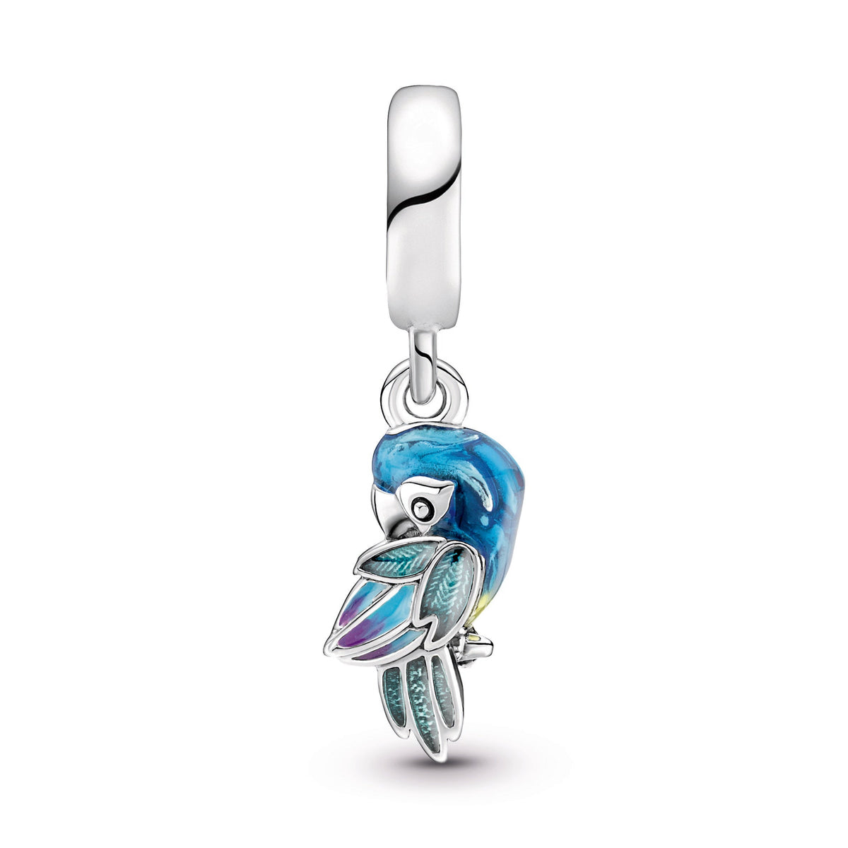 Dangle Charm – Sterling Silver – Jungle Paradise Parrot