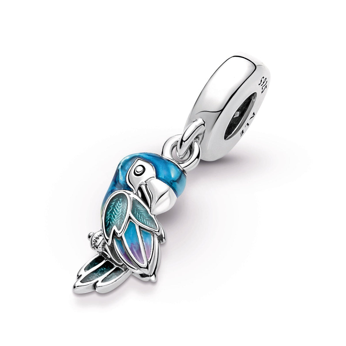 Dangle Charm – Sterling Silver – Jungle Paradise Parrot
