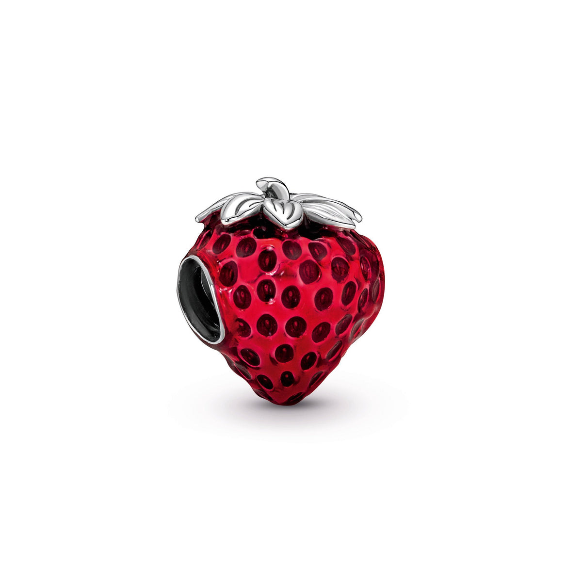 Charm – Sterling Silver – Seeded Strawberry Fruit