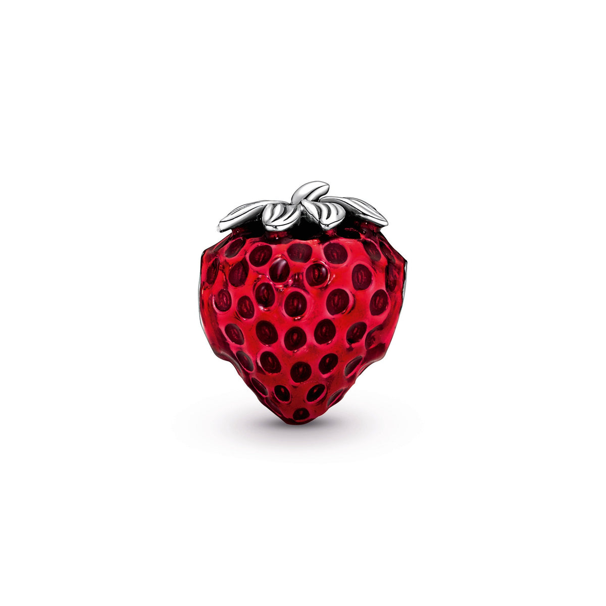 Charm – Sterling Silver – Seeded Strawberry Fruit